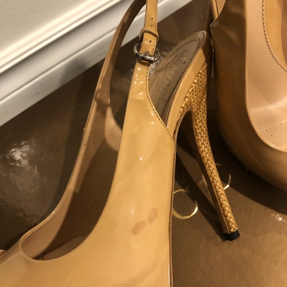 Gucci Leather sling back beige heels 36 - Picture 4 of 6
